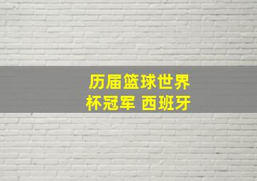 历届篮球世界杯冠军 西班牙